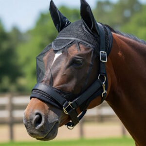 Breathable Mesh Horse Fly Mask for Summer Protection